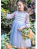 Pearl Embellished Soft Yarn Flower Girl Dress